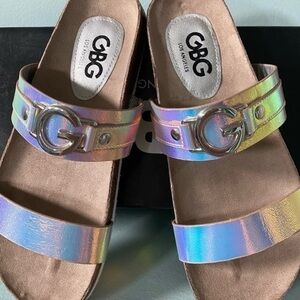 Women’s Sandals Size 6.5 Brand New Open Toe Slip On Guess GBG Line Los A…